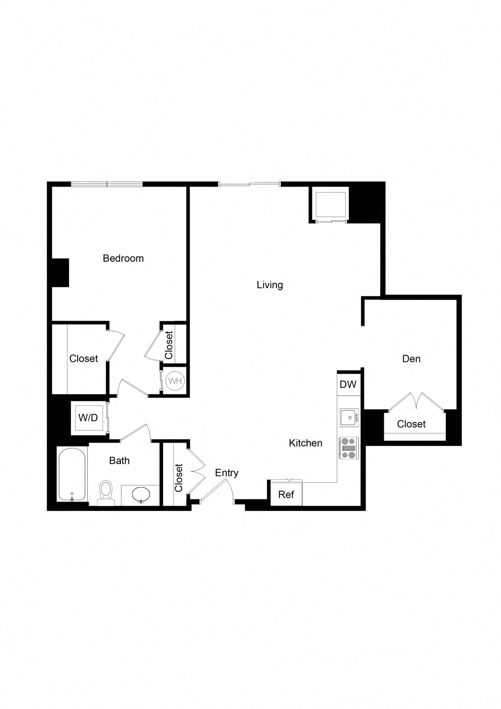 1x1 Den AD04-1 Floor Plan 1x1 Den AD04-1 Floor Plan